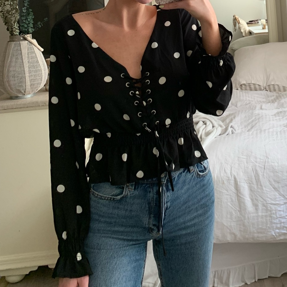 Peplum Polka Dot Blouse